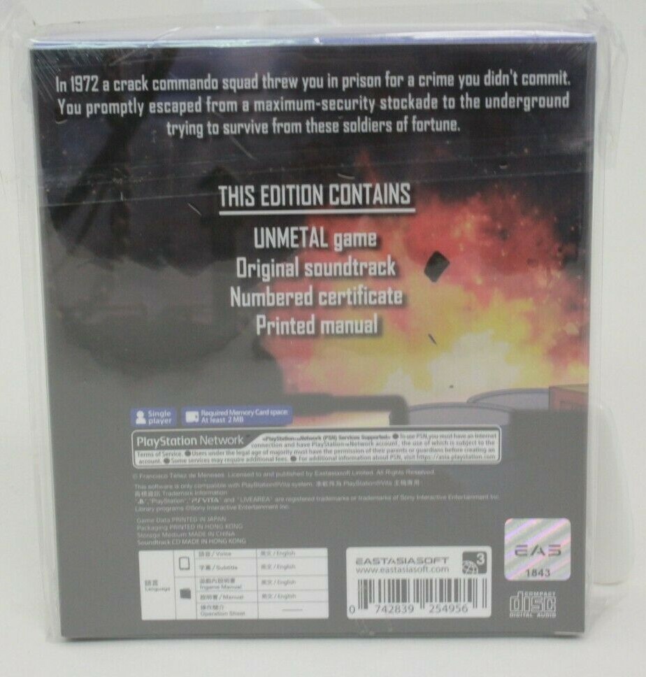 Unmetal – PS Vita – Neuf Sous Blister, édition Eastasiasoft