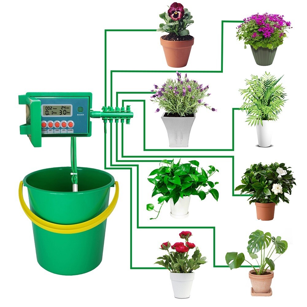 Dispositif arrosage intelligent goutte à goutte maison terrasse balcon en plastique