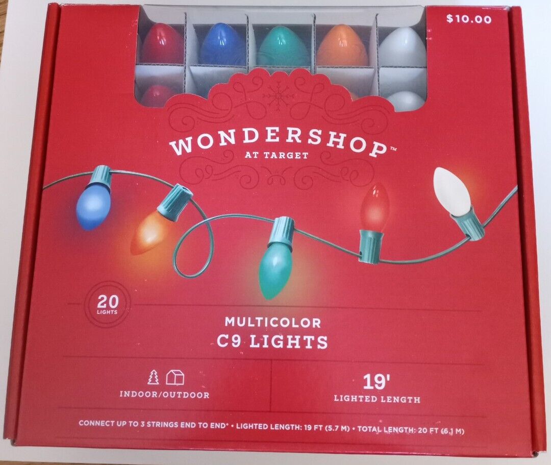 Target Wondershop 19' C9 String Lights Multicolored (20 Target Wondershop 19' C9 String Lights Multicolored (20