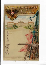 WWI Italian Art Military Postcard Scuola D'Applicazione de Fanteria Parma 1915