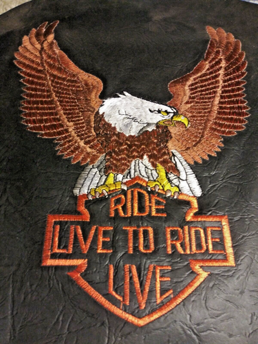 Harley Davidson LIVE TO RIDE Leather Jacket Patch/Tag/Label 8x10"