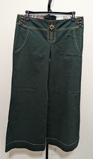 Roberto Just Cavalli Women's Green Wide Leg Trouser Vintage Boho Pants IT48/US12