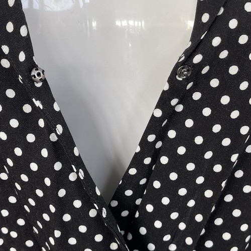 Popsugar Large Jumpsuit Polka Dot Sleeveless V-Neck Pocket Collar Elastic Waist - Picture 4 of 6