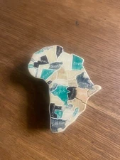 African Kenya Carved Stone Puzzle Trinket Box 4” VG 