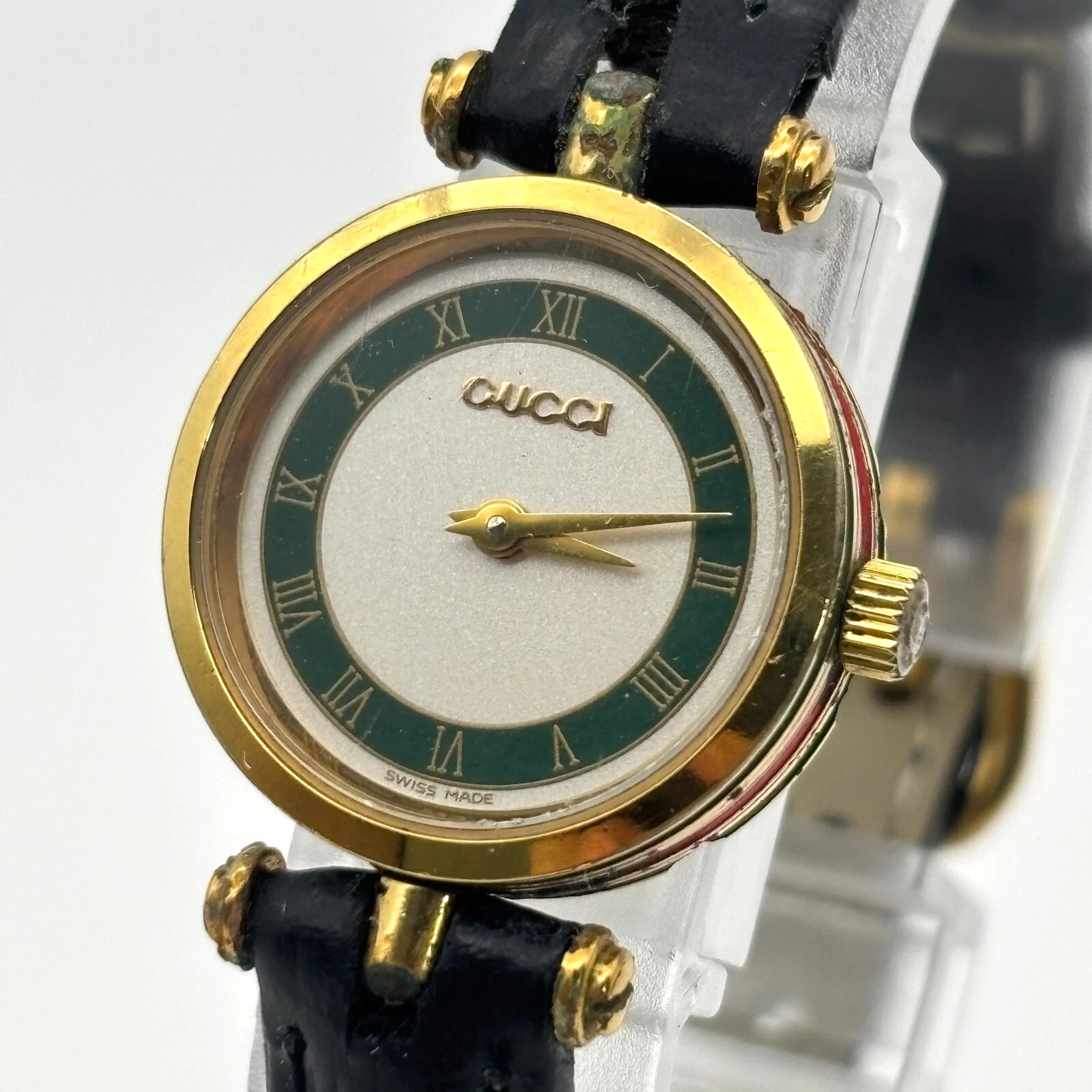 Orologio donna Gucci Sherry Line Roman 16 5 cm quadrante argento Qz GIAPPONE T19