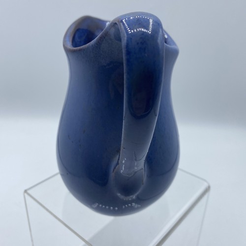 Pittsfield Potter Crema Jarra Azul Marrón Esmaltado Manijado 4,5" Firmado por Vermont - Imagen 6 de 12