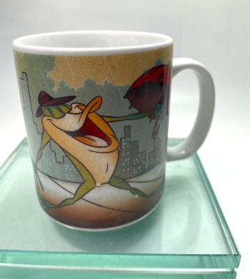 Looney Tunes Sun Signs AQUARIUS FROG Mug Sing in the Rain 10 oz 1994 Vintage B52