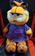 VTG Garfield Plush Toy Doll Bed Time With Slippers Teddy Bear "15 Collectible