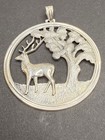 SILVER PLATED MODERN OLD DENMARK WOMENS ESTATE DEER TREE WILD SETTING PENDANT. — photo 2