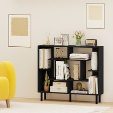Image of Geometric Open Bookshelf Modern Freestanding Display Unit