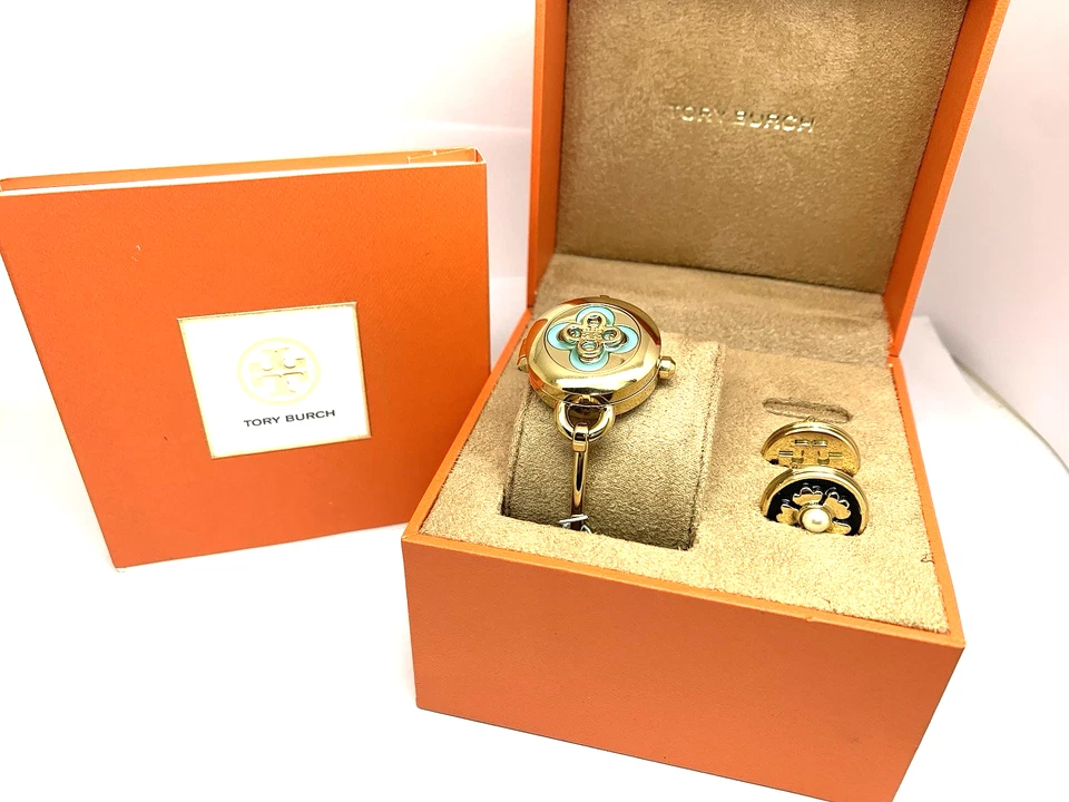 Tory Burch Women's Watch TBW6018SET Mother of Pearl Dial Quartz Bangle Gold - Image 3 of 4