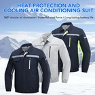 Summer Cooling Fan Jacket Four Hole Men Women Air Conditioning Refrigeration Clo