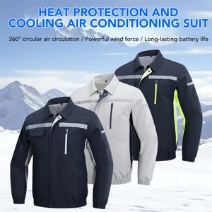 Été Cooling Fan Veste Quatre Trou Hommes Femmes Air Conditionnement Clo de réfrigération