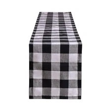 Buffalo Check Plaid Table Runner, Cotton Polyester Blend Classic Family Dinne...
