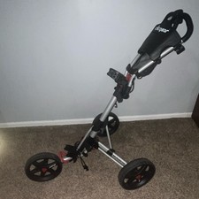 Clicgear Model 3.0 Collapsible 3-Wheel Push Golf Cart Black/Silver/Red