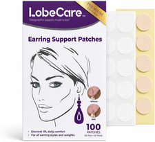 Premium Ear Lobe Support Patches, 100 Count, 50 Thick and 50 Thin