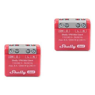 Shelly 1PM Mini Gen4 Smart Relay (2 Pack)