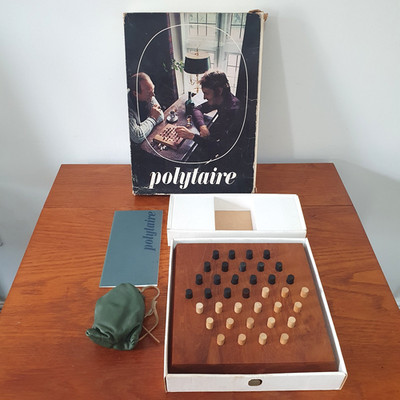 Vintage Piet Hein Skjøde Skjern Polytaire Spiel 1968 Teak Danish MCM KOMPLETT