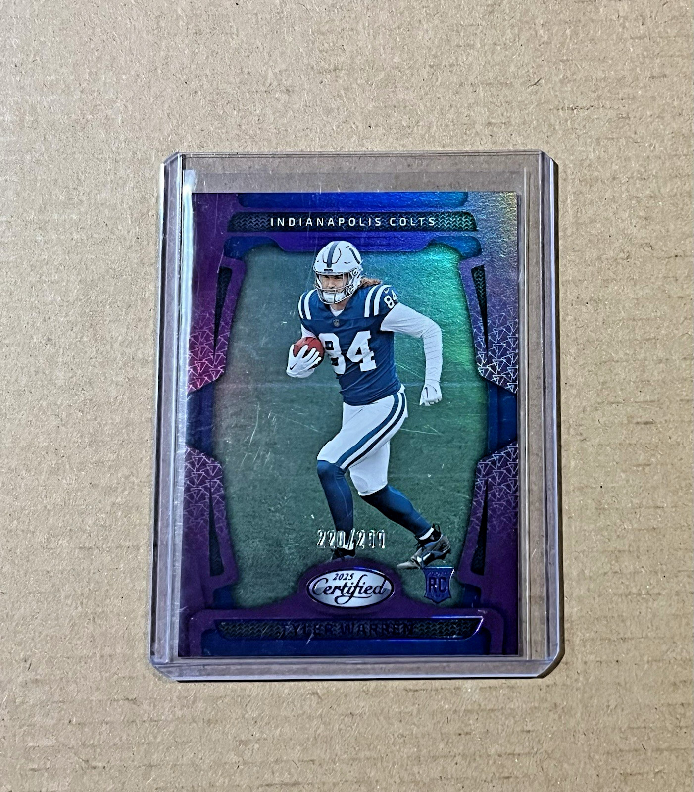 2025 Panini Certified Tyler Warren Mirror Purple /299 #113 RC SP Colts Rookie