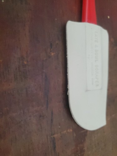 Vintage Red Rubbermaid 10” Plate & Bowl Scraper Spatula Wooster Rubber Ohio - Picture 10 of 11