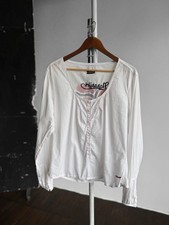 Napapijri Womens White Long Sleeve Blouse Shirt Flag Print Casual Size - L/XL