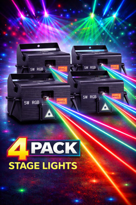 4pcs 5W iOS Android RGB Animation DMX iLDA Projector Laser Lights DJ Party Stage