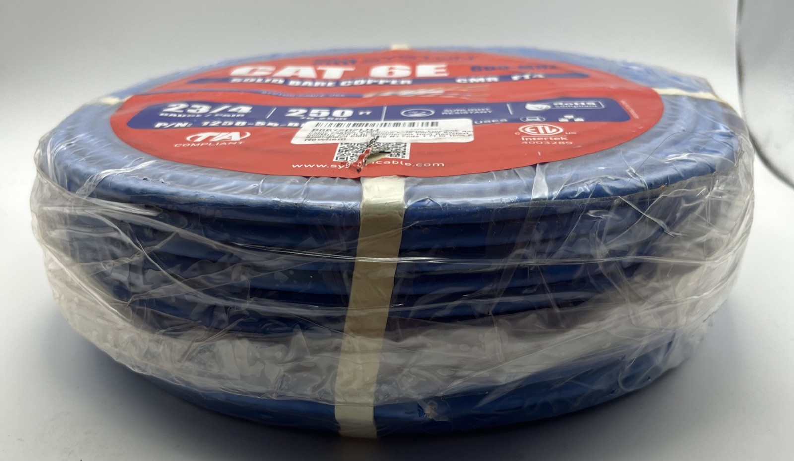 Cat 6E Ethernet Network Cable - 250 FT 600MHz 23AWG Solid Copper