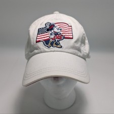Disney Story Minnie Mouse American Flag Adjustable Strap Baseball Style Hat NWT