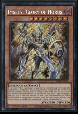 Imsety, Glory of Horus (Secret Rare) 1st Edition Secret Rare Rarity Collection 5