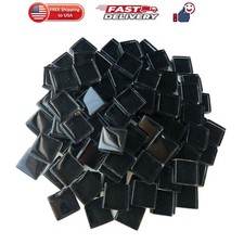 Mosaic Tiles Squares Black Crystal Mosaic Glass Tile for Crafts Bulk DIY Pict...