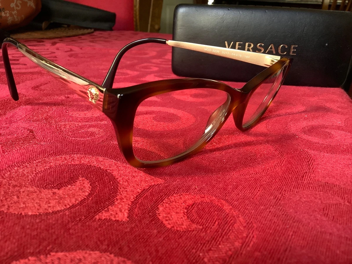 New VERSACE Eyeglasses Brown Cat Eye 53-18-140mm Gold Medusa Versace Versace: Brown Medusa Sunglasses | SSENSE main image 3