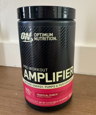 NEW! Optimum Nutrition Pre-Workout Amplifier 13.4oz (20 servings) Tropical Punch