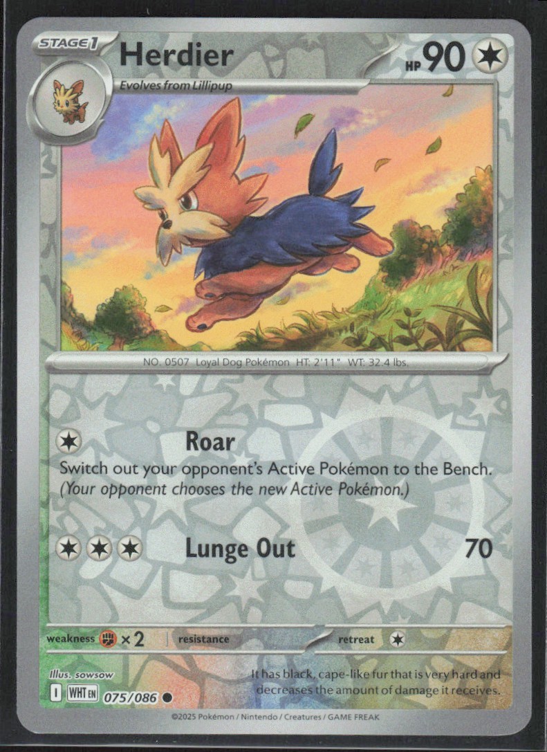 2025 Scarlet & Violet Series - White Flare Herdier Reverse Holo #75