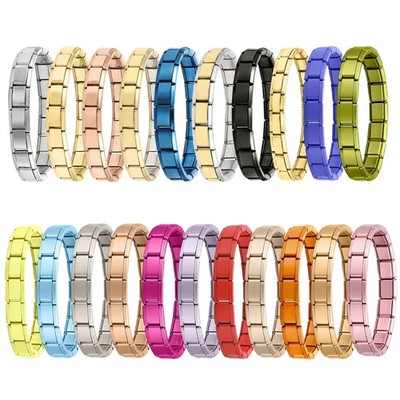 Elastic Italian Charm Bracelet Stainless Steel 9mm Modular Link DIY Jewelry
