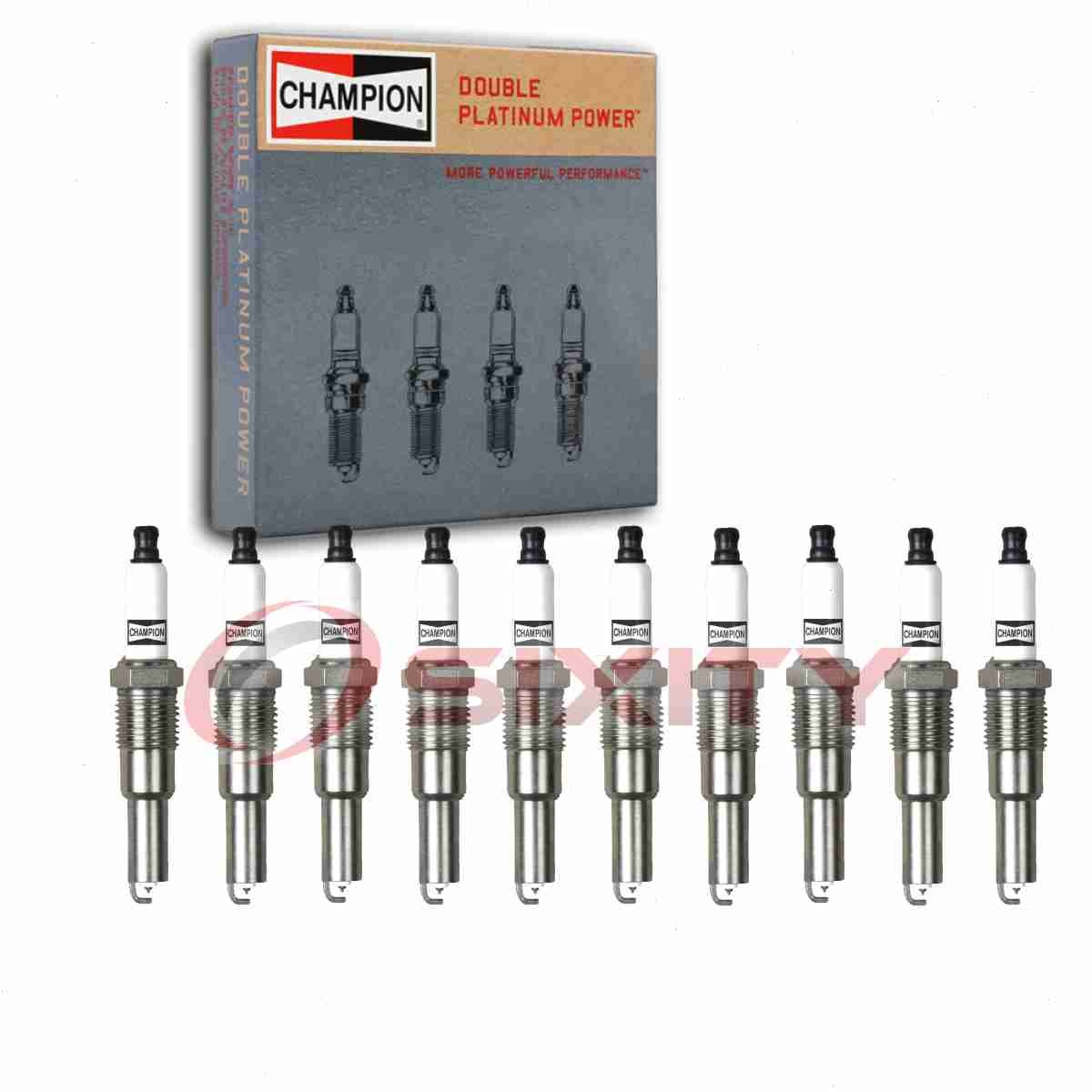 10 pc Champion Double Platinum 7989 Spark Plugs for PZT1FF4 HT1 Ignition wf