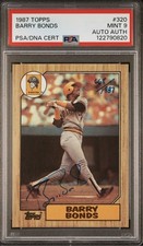 1987 Topps #320 Barry Bonds PSA 9 Auto Auth PSA/DNA Autograph