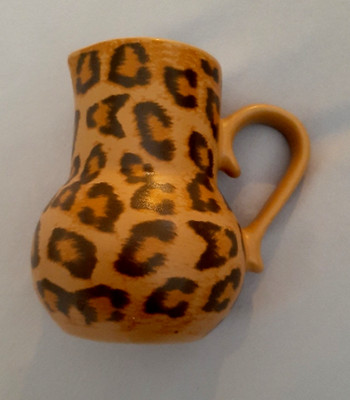 Krüger Keramik Krug Kanne Milchkännchen Leopardenmuster