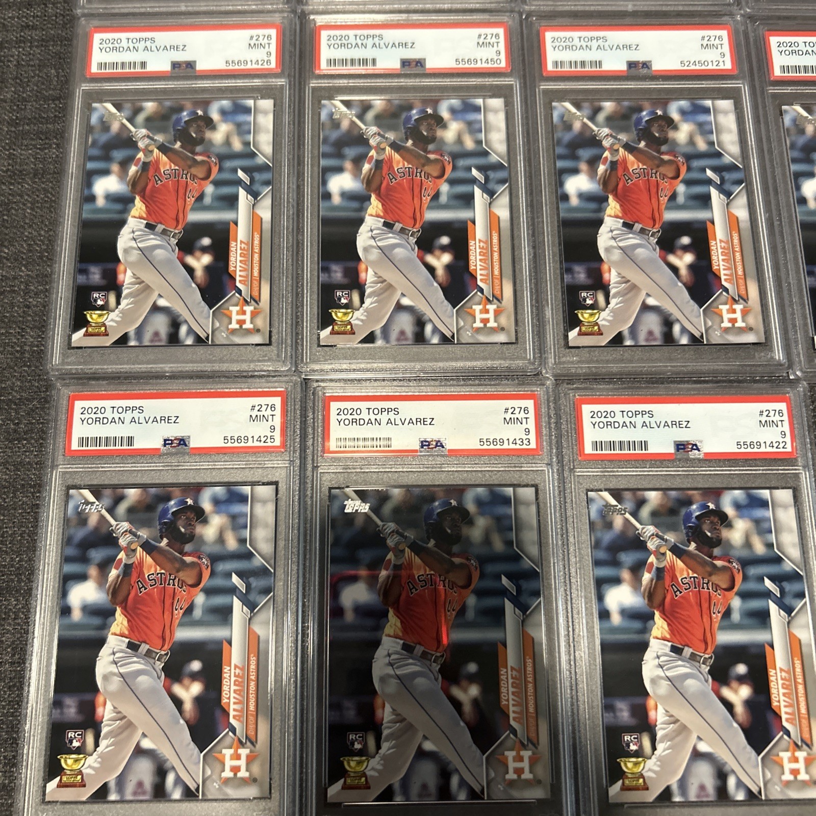 Yordan Alvarez Rookie Card Houston Astros 2020 Topps #276 (RC) PSA Mint 9 QTY view 3