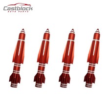 4pcs Rocket Shape Car Tire Valve Stem Caps Red Valve Stem Caps 4pcs Rocket Shape Car Tire Valve Stem Caps Red Valve Stem Caps