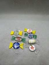 Vintage Murano Style Art Glass Wrapped Candy Flower Glass 7pc Lot