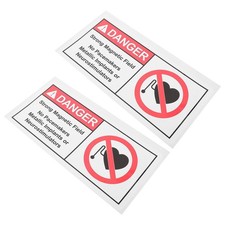 Durable Magnetic Field Warning Decals No Metallic Implants Adhesive Safety Signs