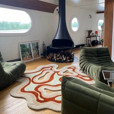 Hand Tufted Amoeba Round Rug Irregular Shaped Handmade Woolen Area Rugs Carpet