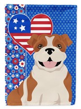 Caroline's Treasures Red English Bulldog USA American House Flag WDK5221CHF