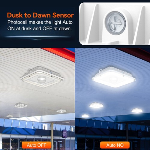 100W LED Canopy Light Dusk to Dawn 5000K Parking Lot Gas Station Lamps 13,500LM - Picture 9 of 10