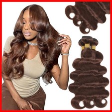 Natural 12A Grade Brown Body Wave Hair - 3-Pack of 20 22 24 Inch Bundles