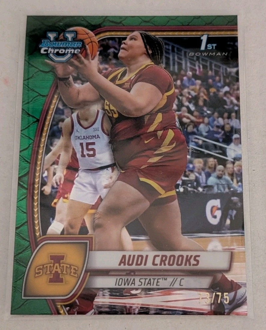 2024-25 BOWMAN U CHROME AUDI CROOKS BOWMAN 1st Green Reptilian 73/75 IOWA STATE