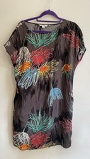 Boden Short Sleeve Brown Colorful Women's Shift Dress Size 10L