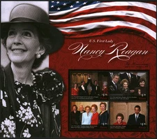 LIBERIA 2016 Foglio francobolli Nancy Reagan, in memoria MNH #30983