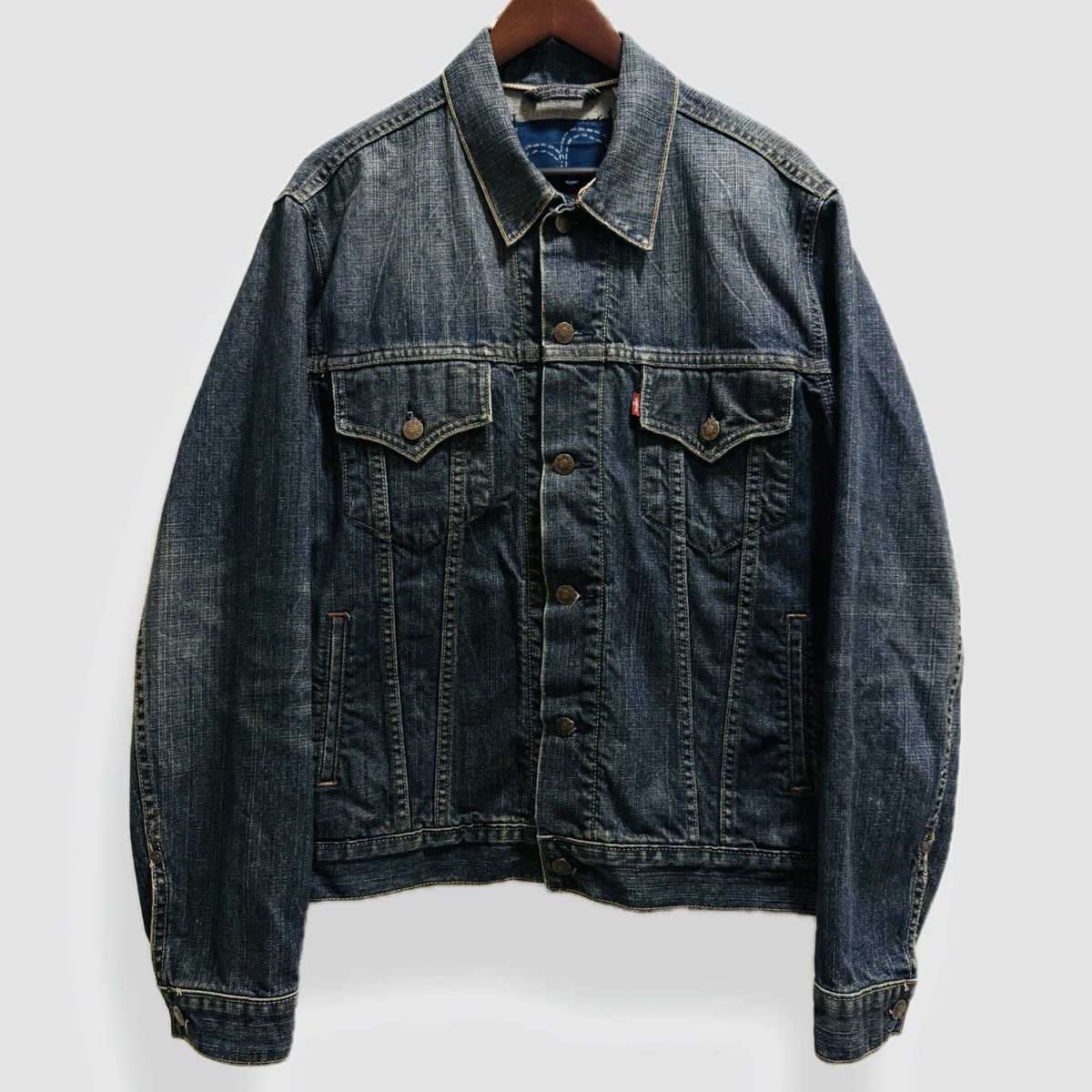 Vintage Levi's Red Tab Y2K Selvedge Slim Trucker Jean Jacket Size