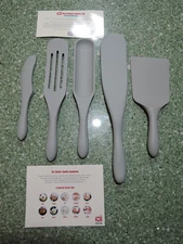 Mad Hungry 5 Piece Gray Silicone Spurtle Set Kitchen Utensils